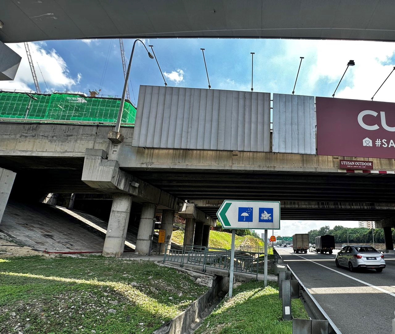 PLUS motorcvcle shelter on highway