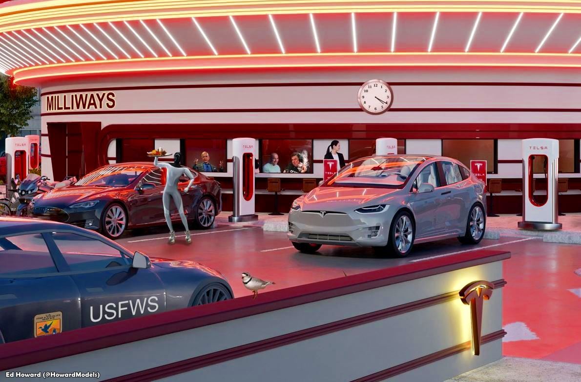 Tesla Diner and Supercharger station 