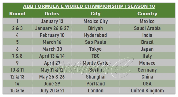 2024 Formula E calendar