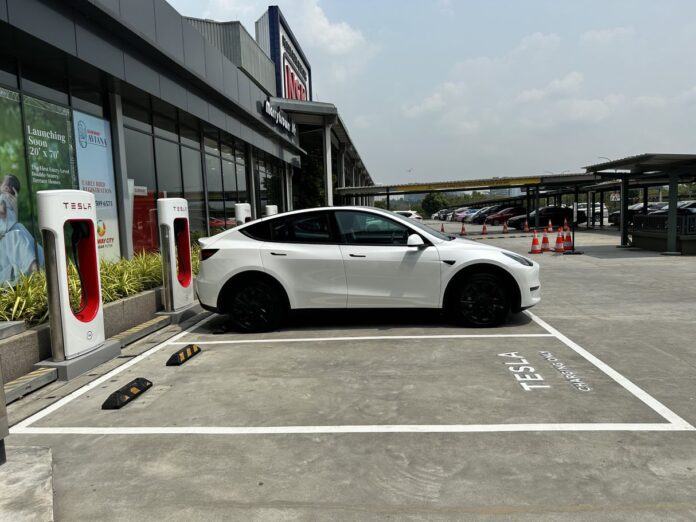 Tesla Supercharger station in Johor