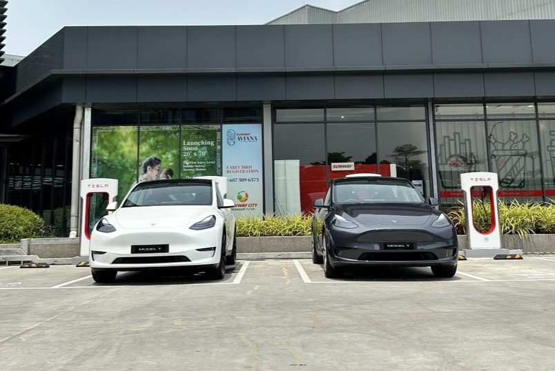 Tesla Supercharger station in Johor