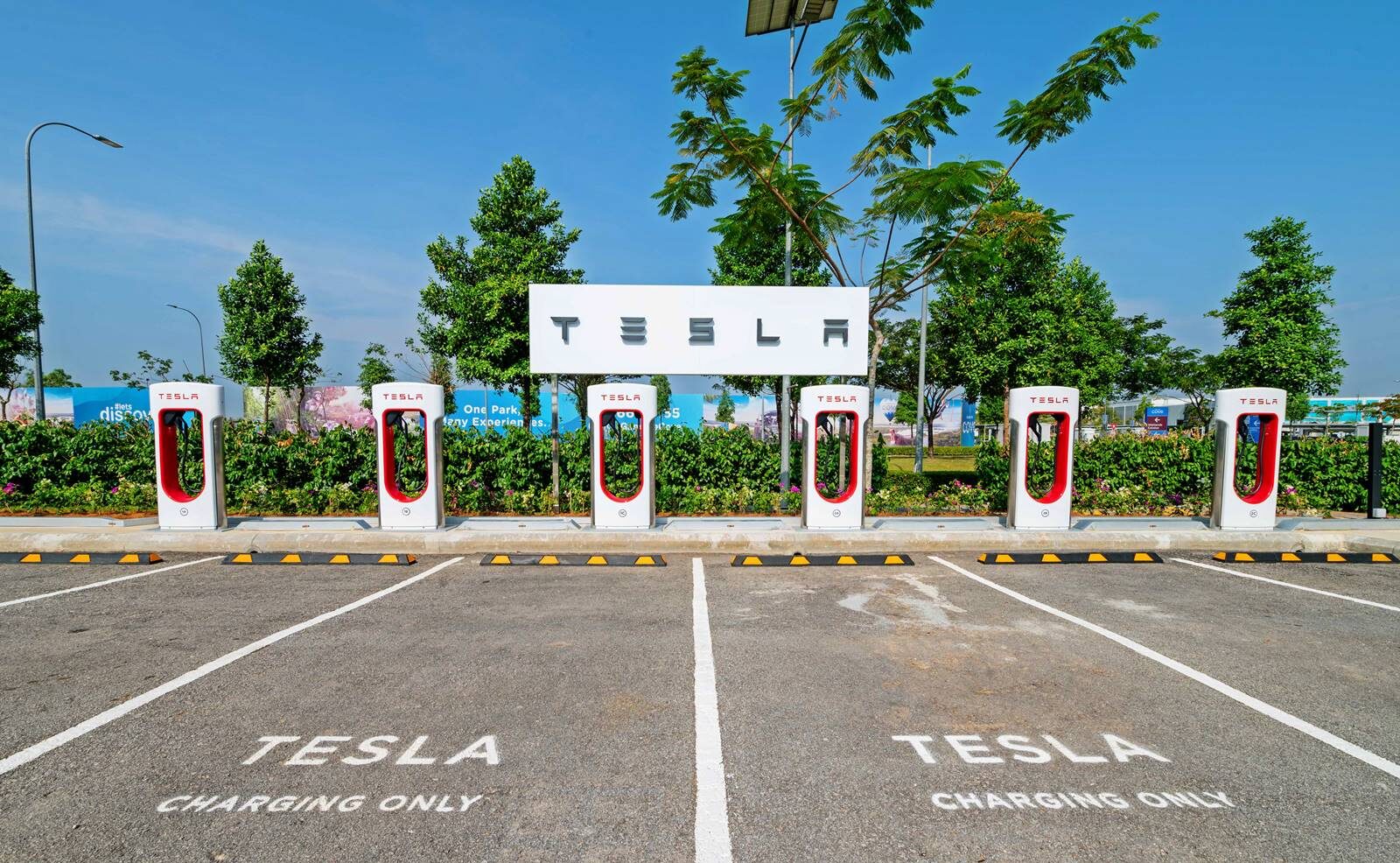 Tesla Supercharger EV station in Gamuda Cove