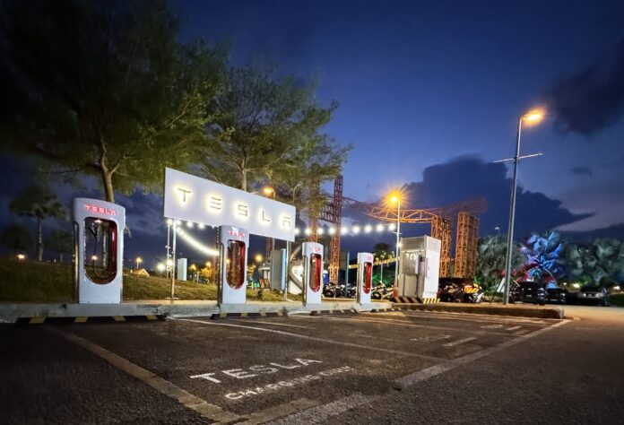 Tesla Supercharger station in Kuantan for EV